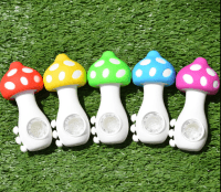 4" Silicone Mushroom Hand Pipe - Waffle Bowl Bottom